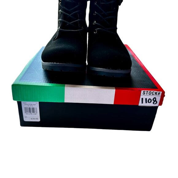 BU Collection Faux Suede Black Boots Sz 11 - Picture 4 of 9